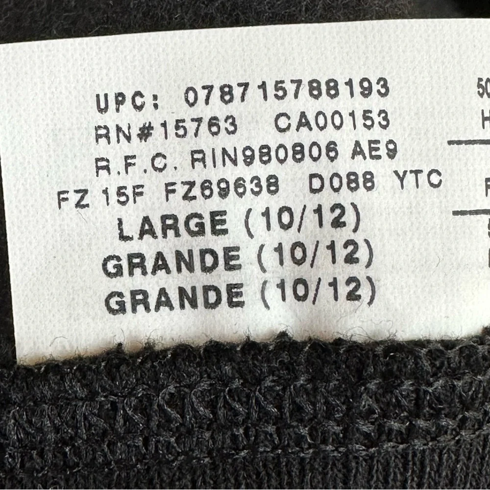 Hanes NWOT Comfort Blend Boy’s Black Full Zip Hoodie Sweatshirt Jacket L Casual